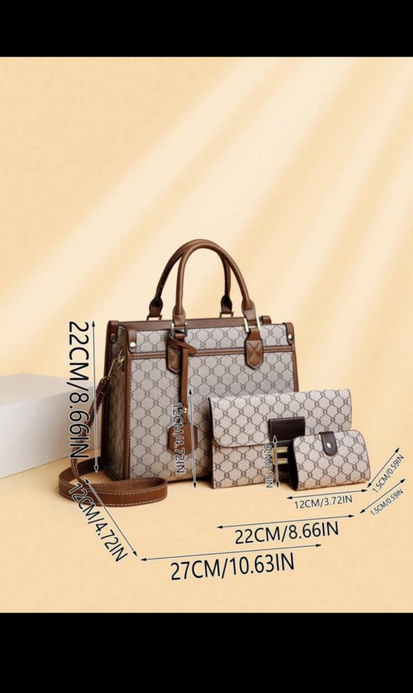 3-Piece Floral Pattern Tote Bag Set - Image 5