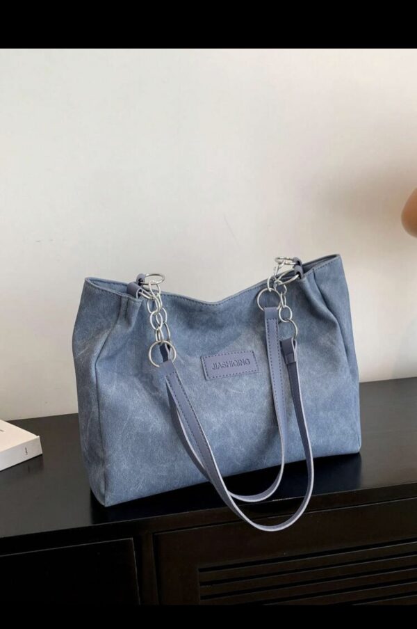 Minimalist Solid Color Pu Leather Tote Bag