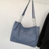 Minimalist Solid Color Pu Leather Tote Bag - Image 6