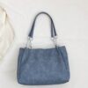 Minimalist Solid Color Pu Leather Tote Bag - Image 3