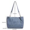 Minimalist Solid Color Pu Leather Tote Bag - Image 2