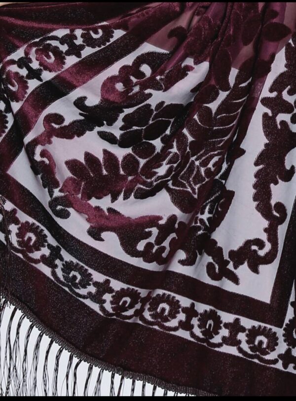 Velvet Floral Scarf Shawl - Image 3