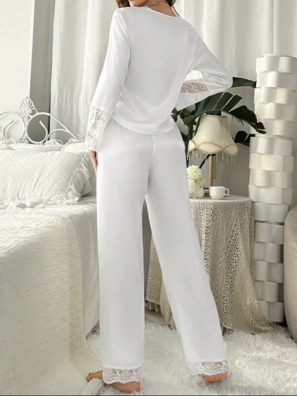 White Lace Splicing Sleep Wear - Image 3