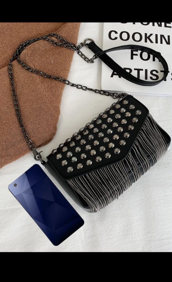 Mini Studded Flap Square Bag - Image 3